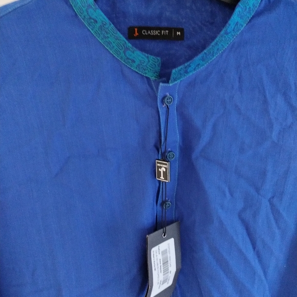 Junaid Jamshed J Mens XL Kameez Blue Pakistani Indian Qamees Shalwar Kurti NEW - Picture 3 of 11